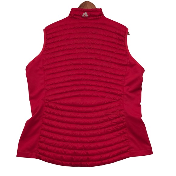 Eddie Bauer Stormdown 800 Goose Down Puffer Vest Full Zip Red Womens XL Tall - Picture 2 of 9